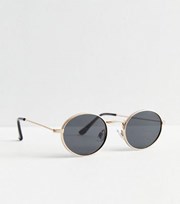 New Look Gold Metal Round Frame Sunglasses